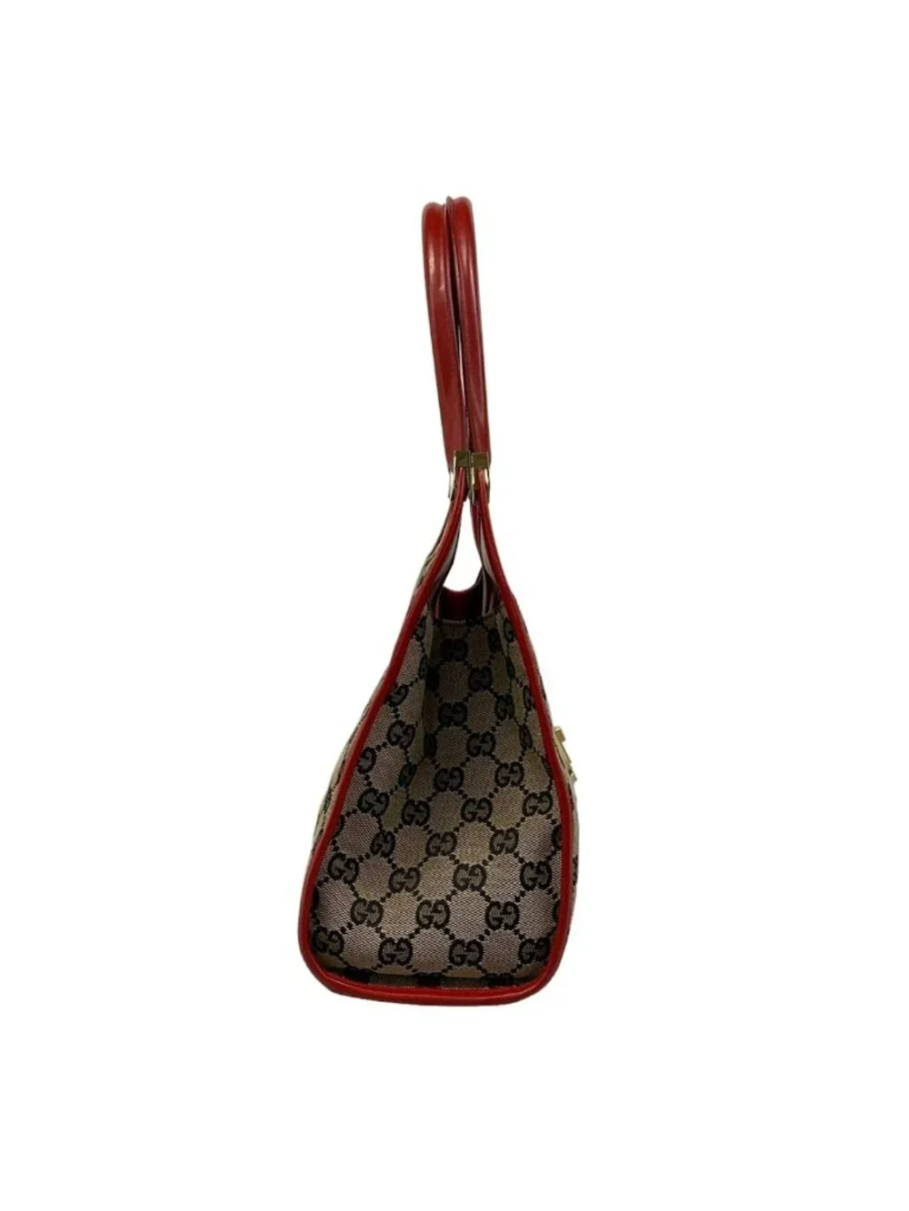 Gucci Shoulder Bag Jackie Red Beige Dark Brown Leather - Picture 2 of 15